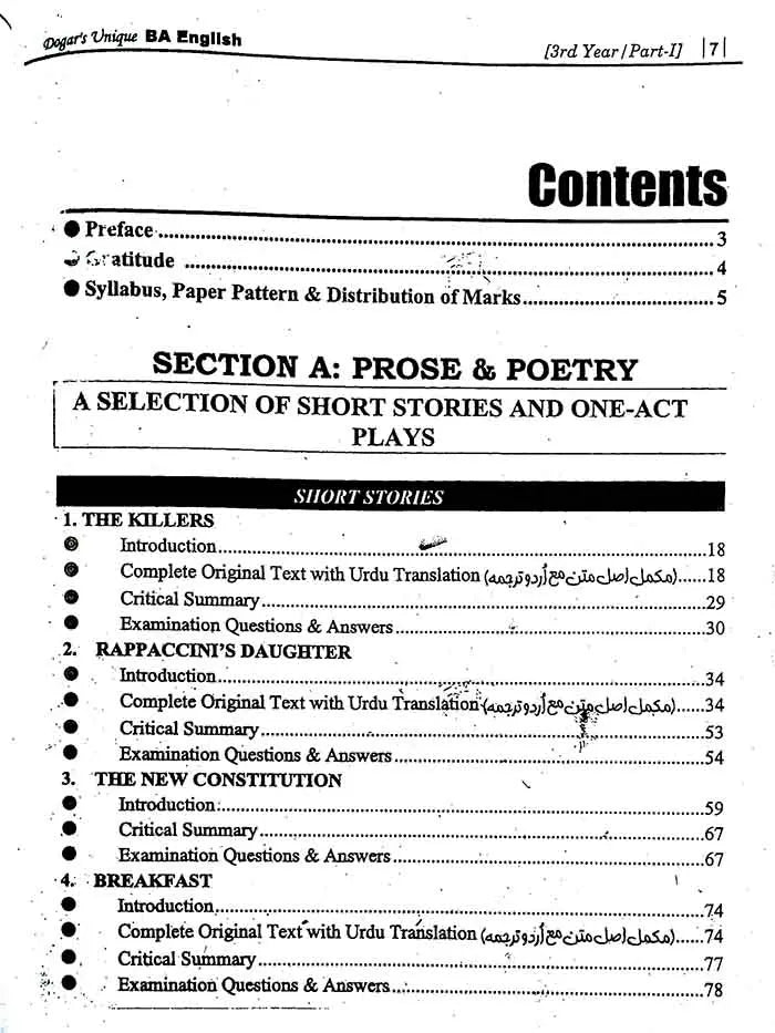 Dogar Unique B.A English Grammar and Composition Book for 3rd years part-1 By Tariq Ali Khan Dogar Publisher