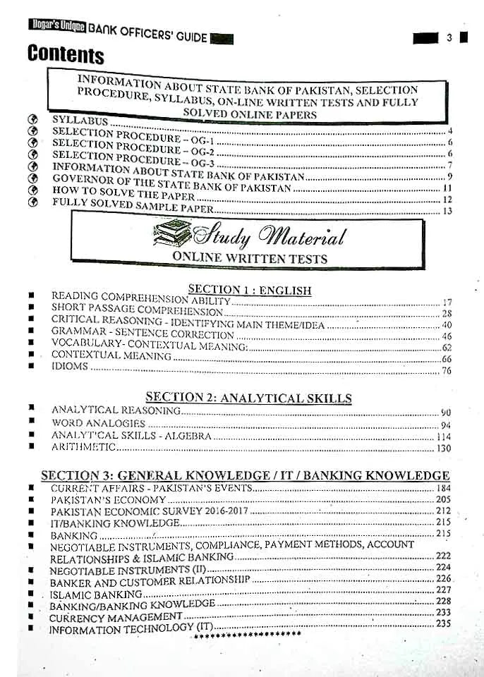 Dogar Unique IBP-NTS Bank Officers test Guide for State Bank and other Bank By Akram Durrani Multan Kitab Ghar