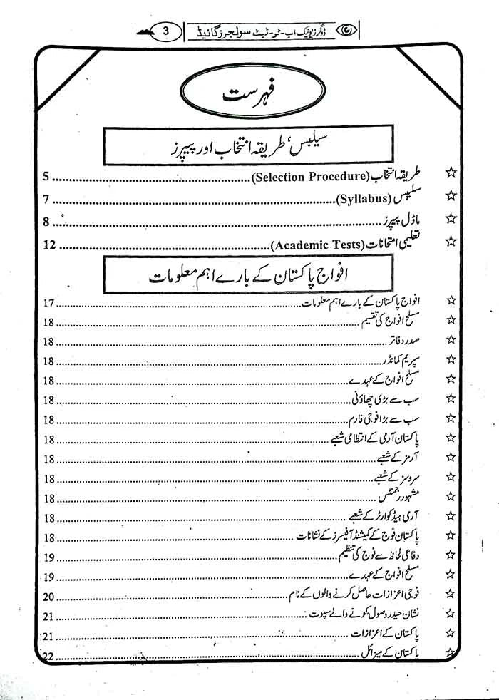 Dogar Unique Soldiers for Armed Forces after Matric Recruitment Guide By Maj Muhammad Aslam Multan Kitab Ghar