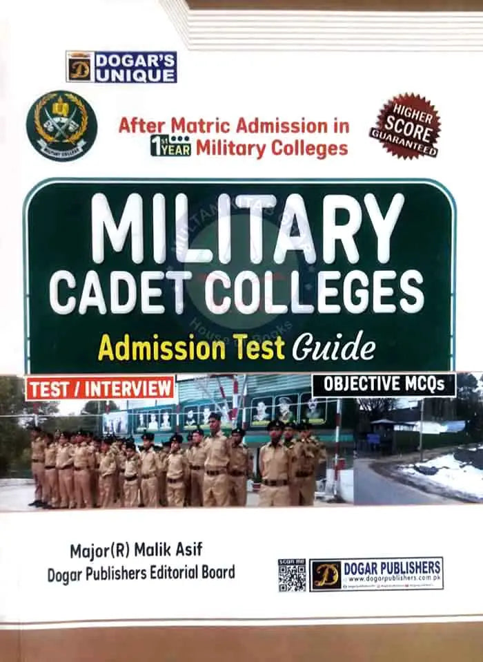 Dogar's Unique Military Cadet Colleges Test Interview Guide for 1st year by Major Malik Asif Multan Kitab Ghar