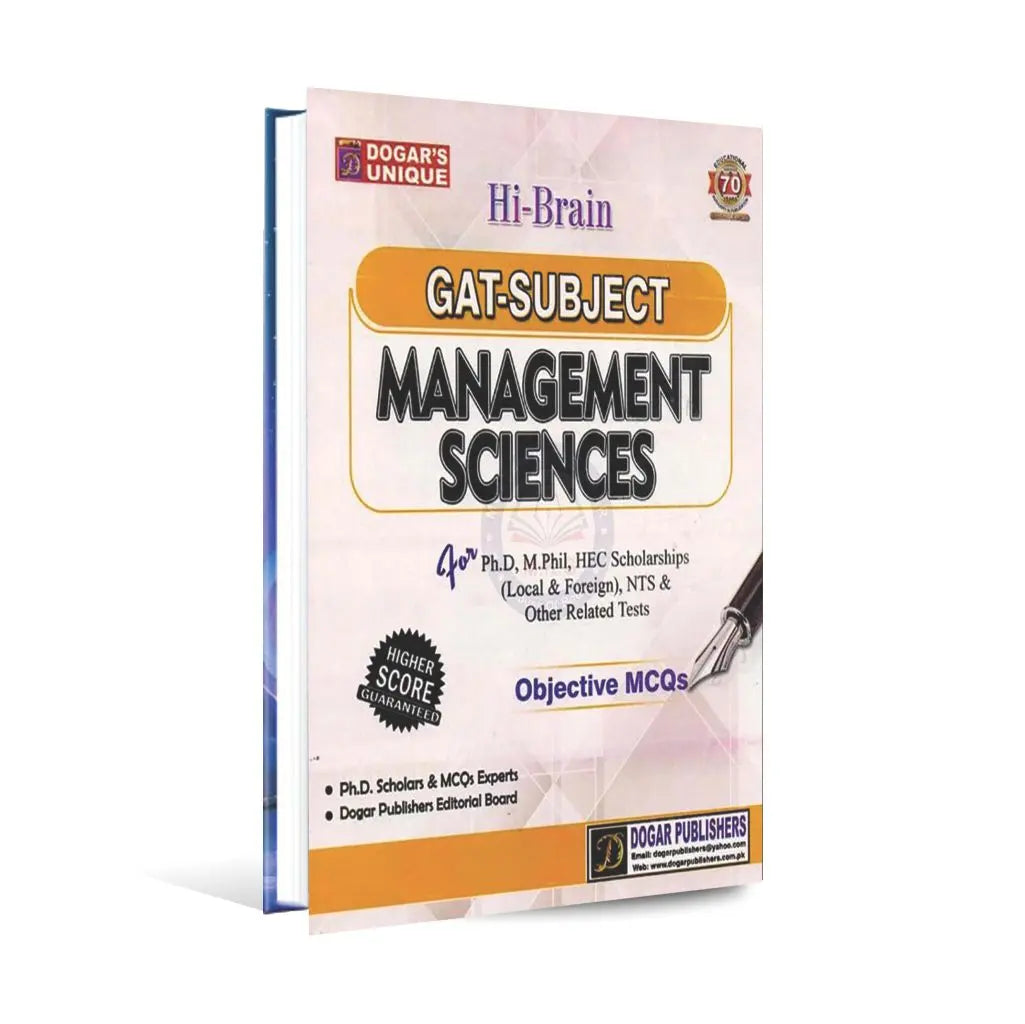 Dogars Unique GAT Subject Management Sciences Book for Ph.D, M.Phil Objective MCQS Multan Kitab Ghar