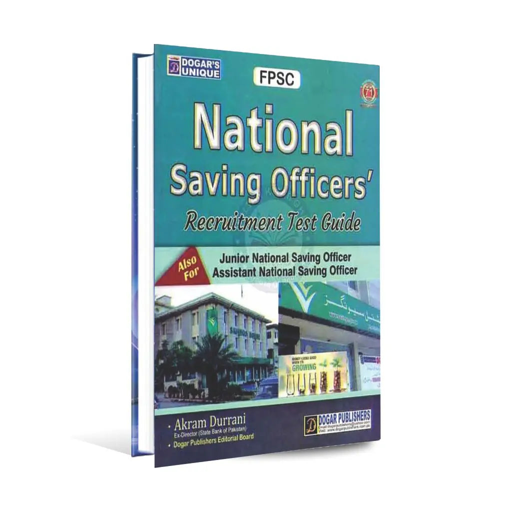 Dogars unique FPSC National Saving Officers Recruitment Test Guide Book by Akram Durrani Multan Kitab Ghar