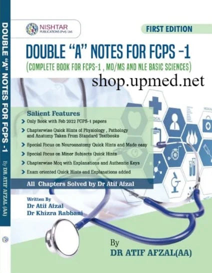 Double A Notes for FCPS-1 Complete Book for FCPS-1 by Dr Atif Afzal Multan Kitab Ghar