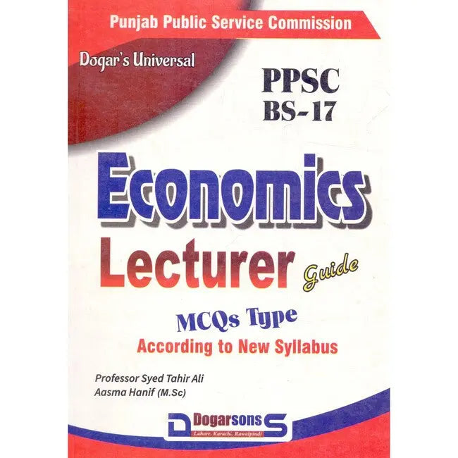 Economics Lecturer Guide Book For PPSC by Prof. Syed Tahir Ali Multan Kitab Ghar