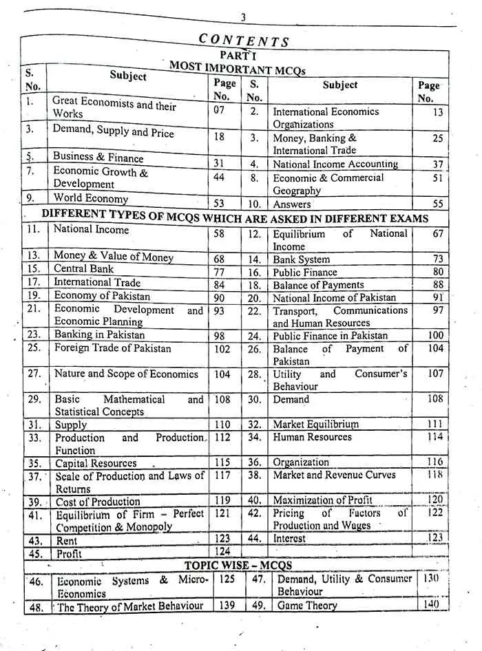 Economics MCQs Objective Book for CSS PMS by Dr. Rasheed Ahmad Multan Kitab Ghar