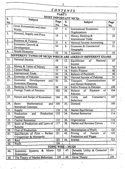 Economics MCQs Objective Book for CSS PMS by Dr. Rasheed Ahmad Multan Kitab Ghar