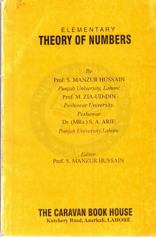 Elementary Theory of Numbers Book By Prof. S. Manzur Hussain Multan Kitab Ghar