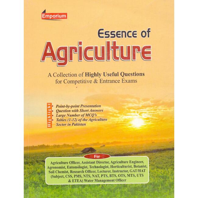 Emporium Essence of Agriculture Book for NTS PTS by Saif ur Rehman Butt Multan Kitab Ghar