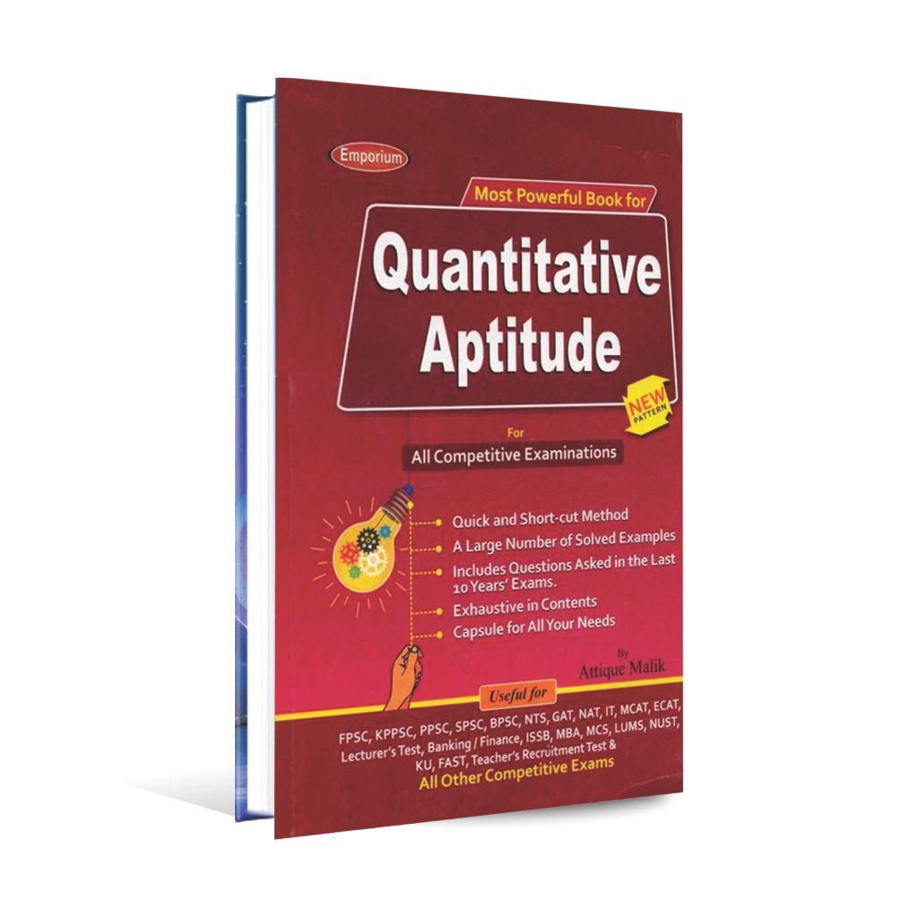 Emporium Quantitative Aptitude Book By Attique Malik Multan Kitab Ghar