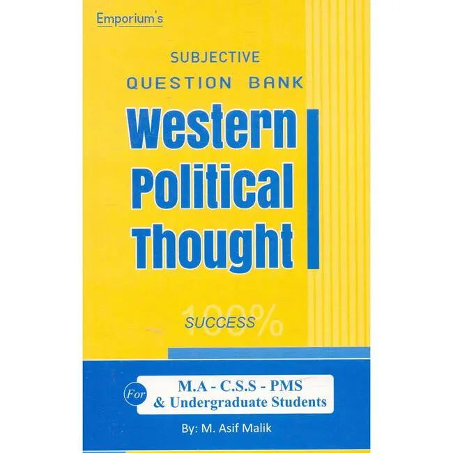 Emporium Western Political Thought Subjective Question Bank Book by M Asif Malik Multan Kitab Ghar