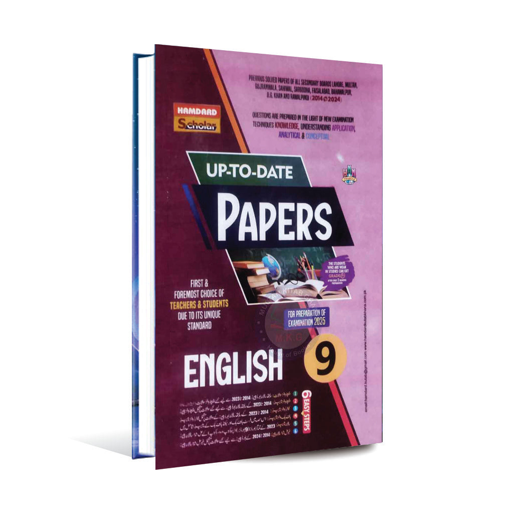 Hamdard Scholar English Up To Date Papers for Class 9th for Preparation of Examination 2025