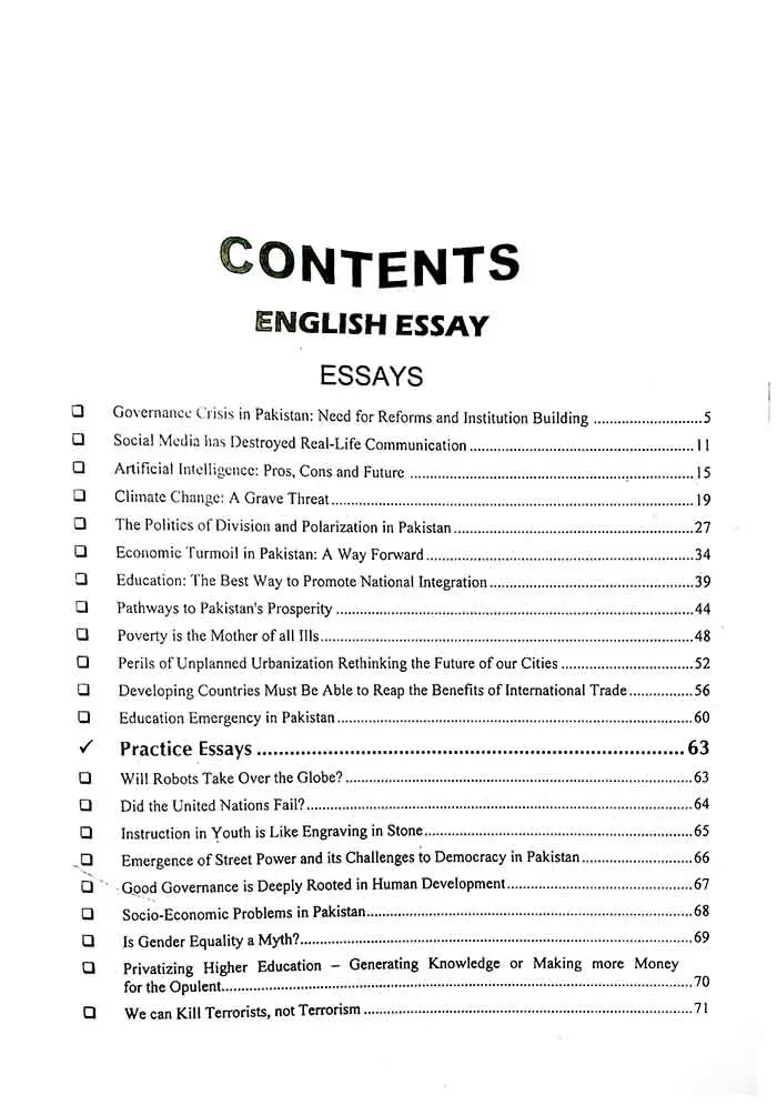 English Essay Precis Composition Guess Papers For CSS-2025 By Jahangir's Success Series Multan Kitab Ghar