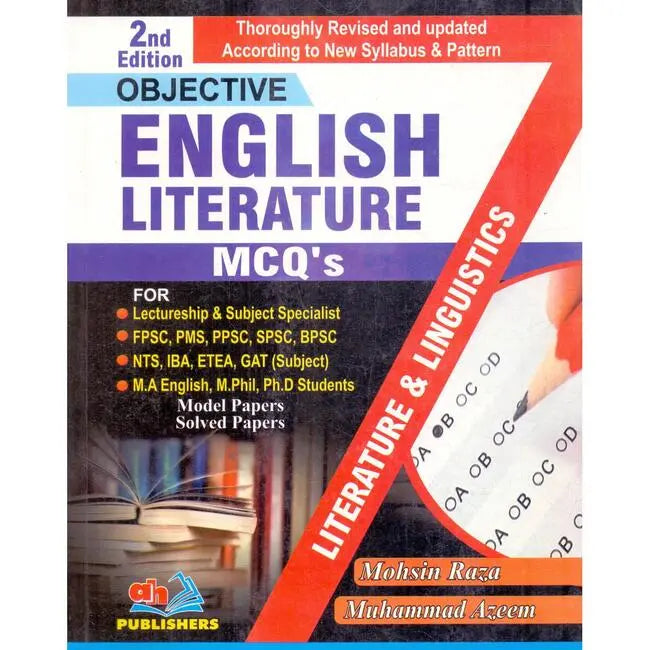English Literature MCQ's Book for Lectureship by Mohsin Raza Multan Kitab Ghar