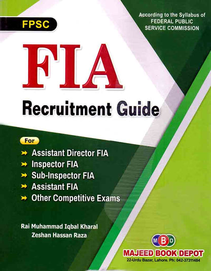 FPSC FIA Recruitment Guide for Assistant Director Inspector By Rai M Iqbal Kharal Multan Kitab Ghar