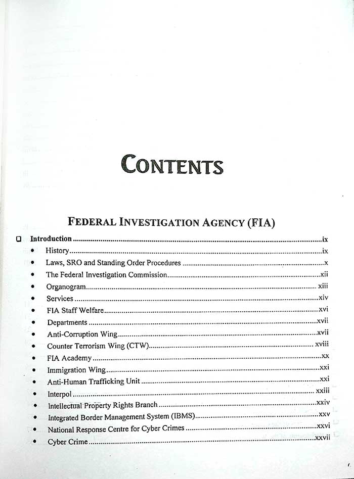 FIA Guide Book For FPSC, Inspector with Past Papers & Test Papers By Jahangir Success Series - MKG