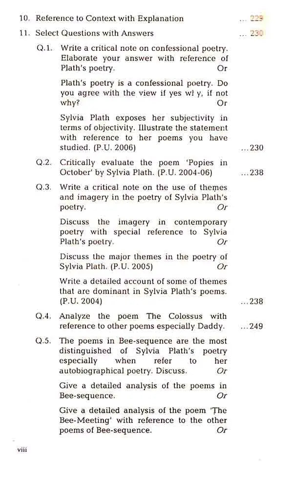 Famous Selected Poems By Sylvia Plath Text, Paraphrase and Critical Notes