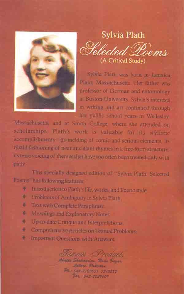 Famous Selected Poems By Sylvia Plath Text, Paraphrase and Critical Notes