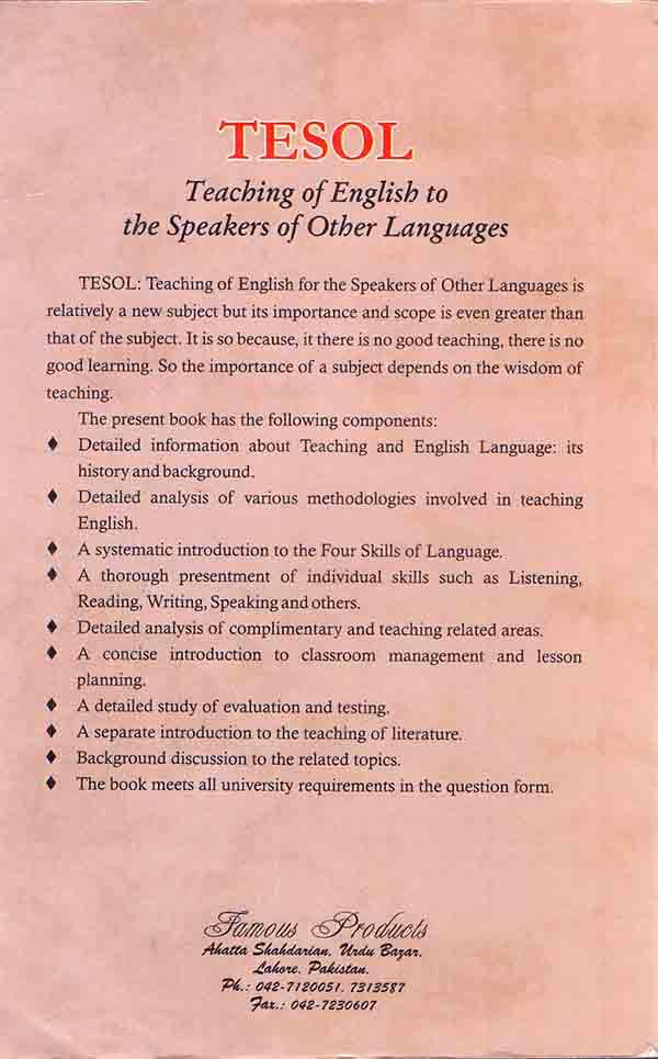 Famous Tesol Teaching of English to the Speakers of Other Languages