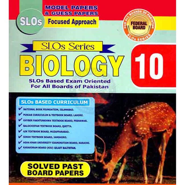 Federal Board Biology SLO Series Solved past papers for 10 Class by Maryam Publications Multan Kitab Ghar