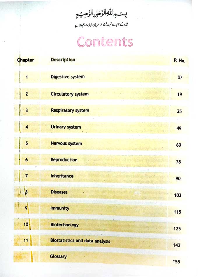 Federal NBF Biology Textbook for 10th Class Federal Board - MKG