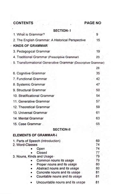 Study to Pedagogical Grammar Kinds of Grammar Elements of Grammar in Context Error Analysis Book 5 for BS English By Prof. Mukhtar Parvez Multan Kitab Ghar