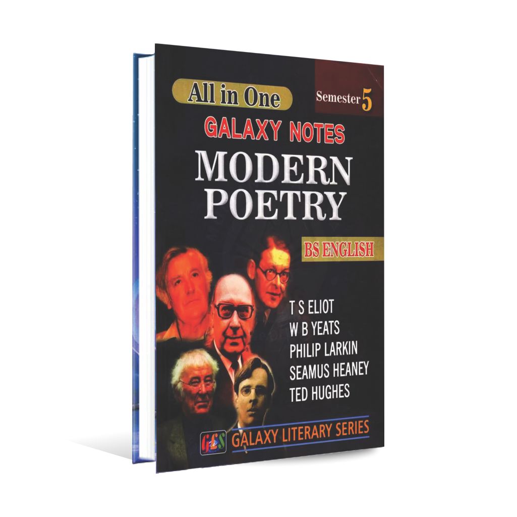 Galaxy Notes On Modern Poetry Book For BS English 5th Semester By Tariq Mushtaq Multan Kitab Ghar