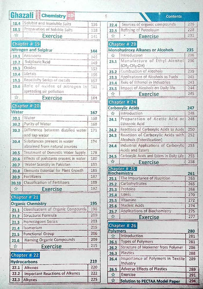 Ghazali Chemistry Up To Date Solved Past Papers (2014–2024) Book for Class 10th