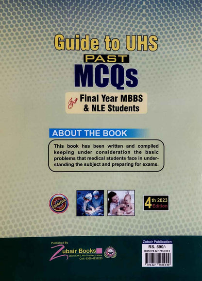 Guide to UHS Solved Past University MCQs for Final Year MBBS & NLE Students 4th Ed 2023 By Dr. M Talha Matlub Multan Kitab Ghar