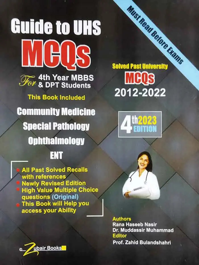 Guide to UHS Solve MCQs for 4th Year MBBS & DPT Students 4th Ed 2023 By Rana Haseeb Nasir Multan Kitab Ghar