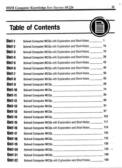 HSM Computer Knowledge MCQS Book for FPSC PPSC by Sheraz Sohail Multan Kitab Ghar