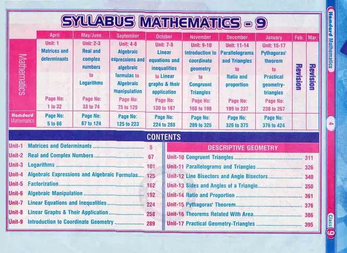 Hamdard Imtihani Mathematics Solved Papers Book For 9th Class Multan Kitab Ghar