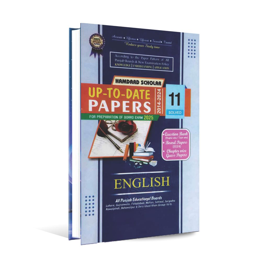 Humdard Scholar English for 1st Year Up To Date Solved Papers With Question Bank (Chapter Wise / Topic Wise) 2014 - 2024 For Preparation of Board Exam 2025