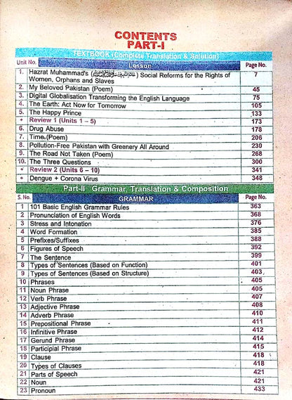 Hamdard Imtihani English Grammar Composition Book for Class 10