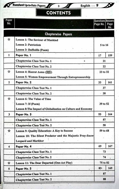 Hamdard Scholar 9th Class English Up-To-Date Papers – Exam 2026 Hamdard Scholar