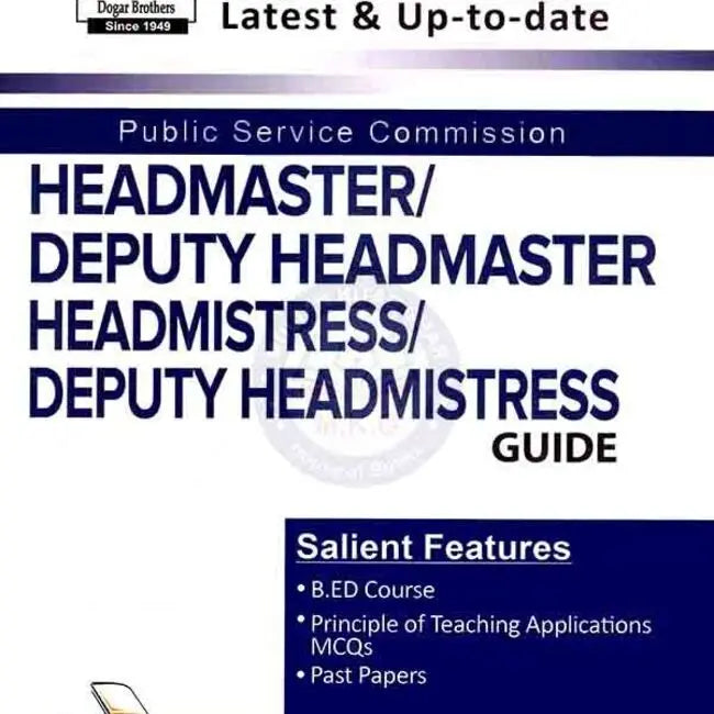 Headmaster Deputy Headmaster Headmistress Deputy Headmistress Guide by Dogar Brothers Multan Kitab Ghar