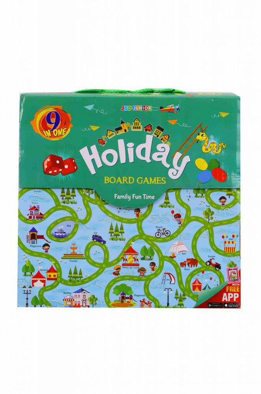 Holiday Board Games 9 in 1 For Family Fun Time By JBD Junior Multan Kitab Ghar