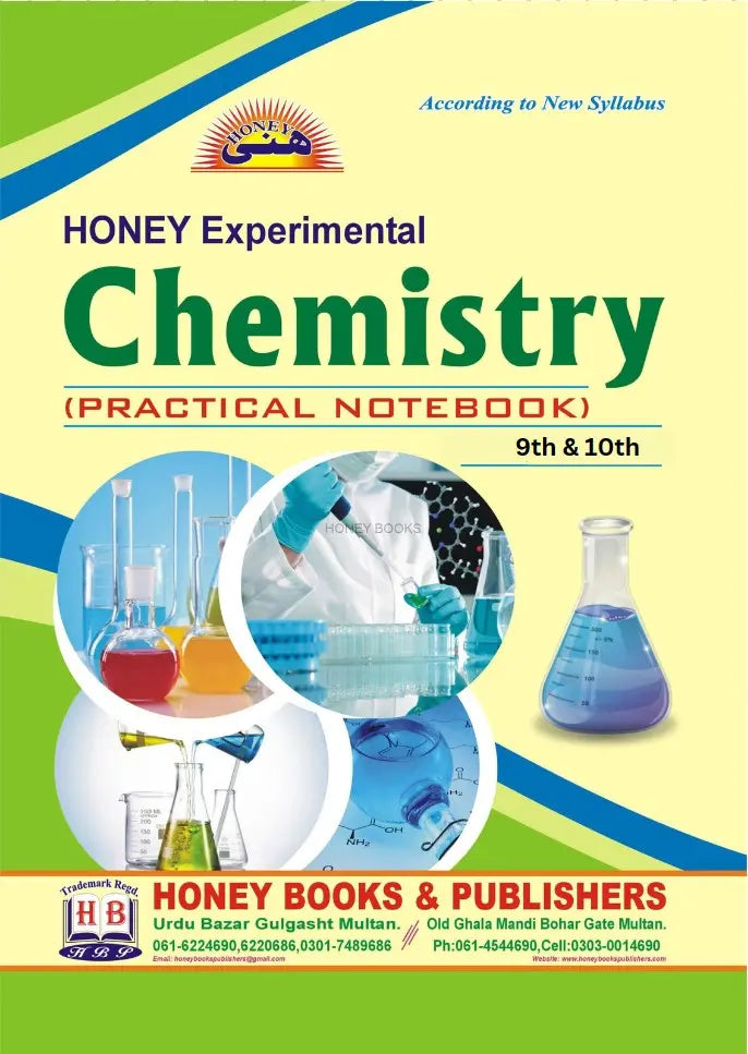 Honey Chemistry Practical Notebook for Class 9 10 by Syed Latif Bukhari Multan Kitab Ghar