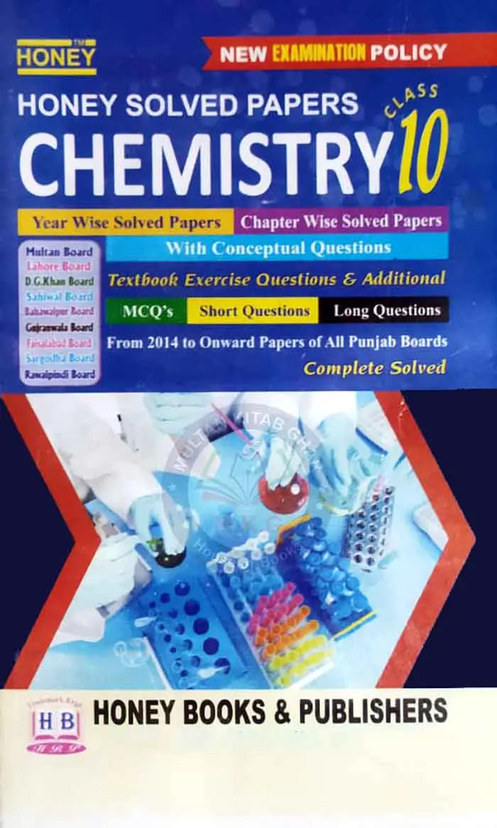 Honey Solved Papers Chemistry for 10 class Multan Kitab Ghar