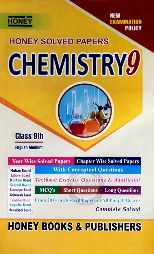 Honey Solved Papers Chemistry for Class 9 by Syed Latif Bukhari Multan Kitab Ghar