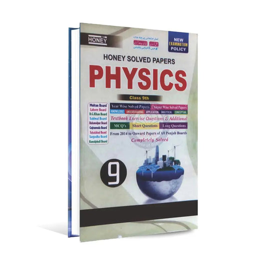 Honey Solved Papers Physics for Class 9 by Honey books Publishers Multan Kitab Ghar