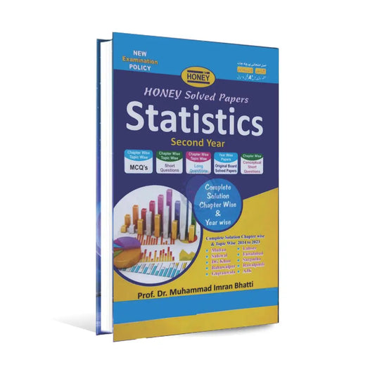 Honey Solved Papers Statistics 2nd Year Book by Prof. M Imran Bhatti Multan Kitab Ghar