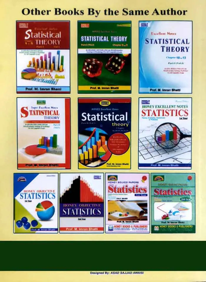 Honey Statistics Super Excellent Notes for 2nd Year Book New Revised Edition By Prof. M. Imran Bhatti Multan Kitab Ghar