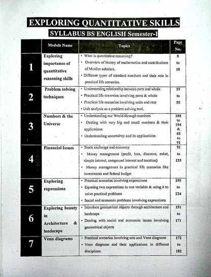 Honey A Textbook of Quantitative Reasoning-I with Solved Papers – For ADA, ADS, BS | By Dr. M. Imran Bhatti