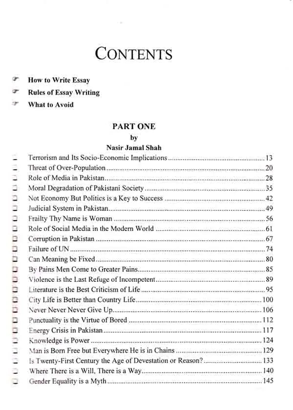 How to Write Competitive Essays Book for CSS PMS by Nasir Jamal Shah Multan Kitab Ghar