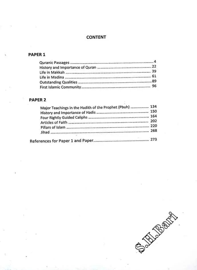 IGCSE 0493 O level 2058 Islamiyat Notes for Paper 1 & 2 By Syed Husain Bari