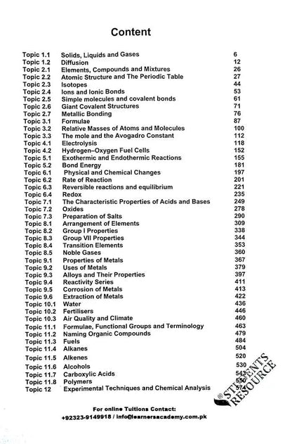 IGCSE 0620 Chemistry P-2 Book for Cambridge Exam By Nouman Ahmad Multan Kitab Ghar