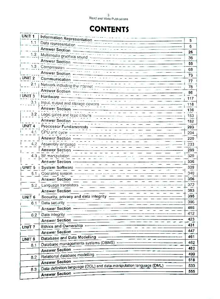 A Level Computer Science 9618 Paper 1 Topical Workbook by Read and Write Multan Kitab Ghar