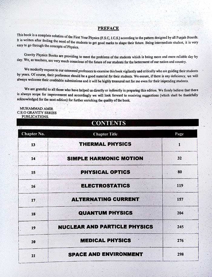 Gravity Physics Objective and Subjective for Intermediate Part-II By Muhammad Amir