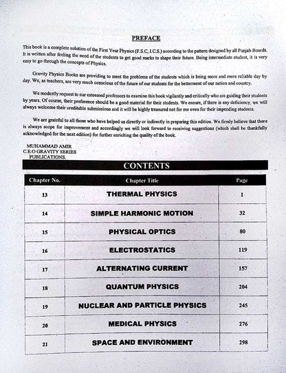 Gravity Physics Objective and Subjective for Intermediate Part-II By Muhammad Amir