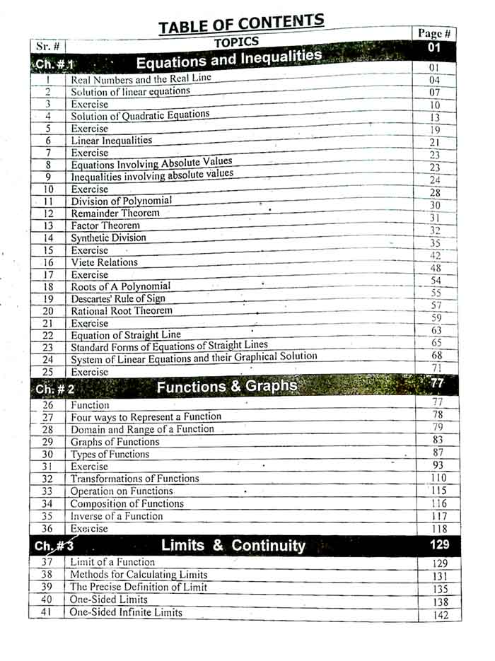 Honey Calculus-I Math-101 for ADA/ADS/BS Semester-III By Amjad Ali Multan Kitab Ghar